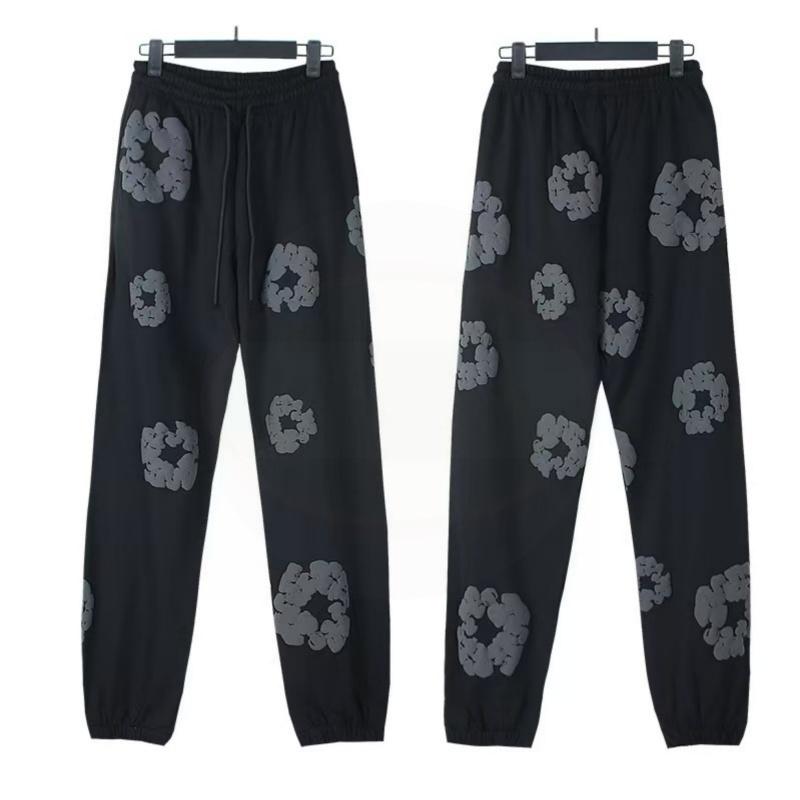 Denim Tears New Kapok Print Casual Pullover Hoodie & Casual Joggers | Unisex Couple Style Euro-American Trendy Sports Set | Summer Trendy Outfit