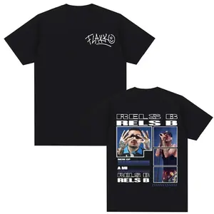 Rapper RELS B Skinny Flakk Tour 2025 Merch T-shirt Summer Mens Womens Fashion Harajuku Retro T-shirt Cotton Casual T-shirt Menswear Soft