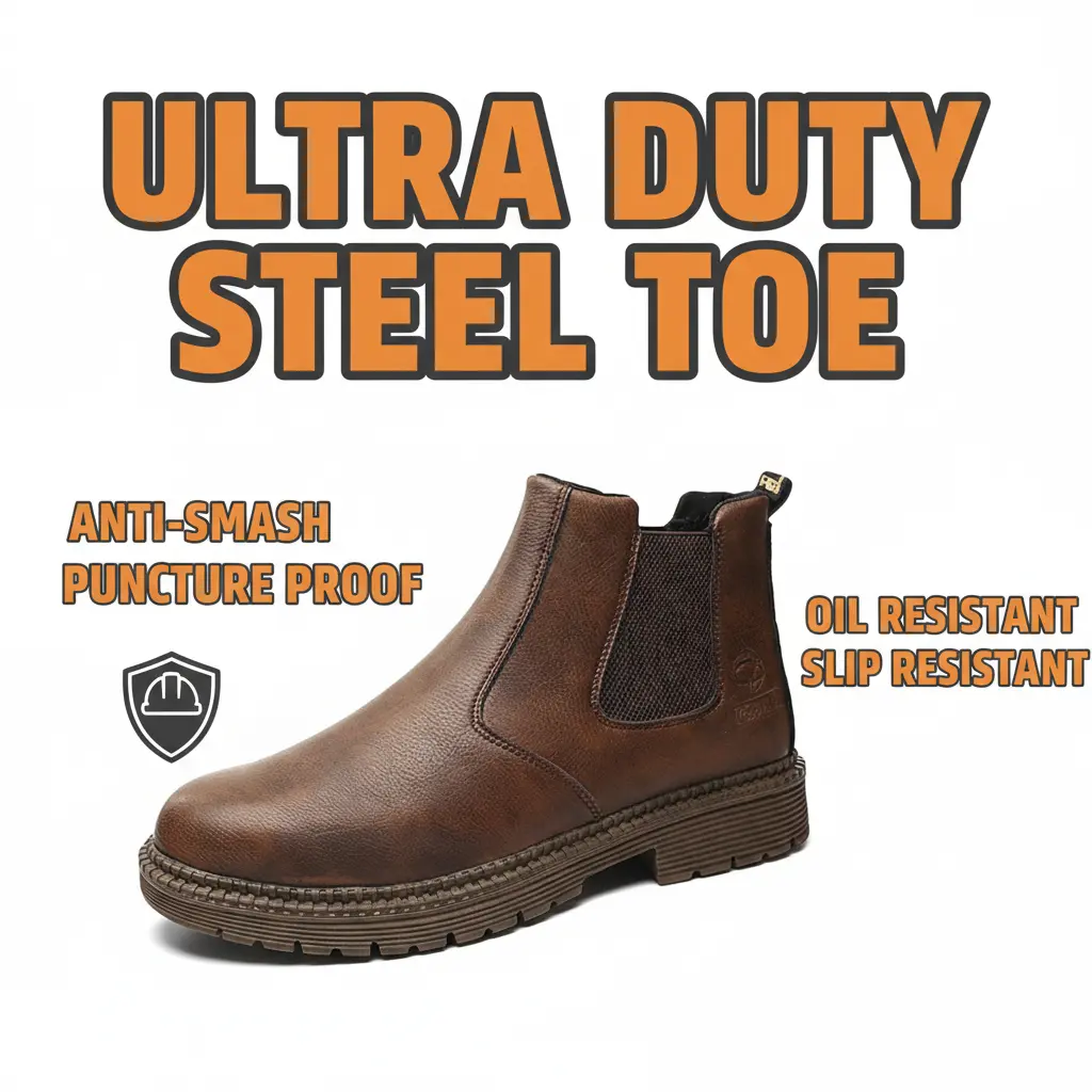 Essential Splash-proof Smash-proof Puncture-proof Breathable Safety Shoes Unisex Chef Work Shoe Waterproof Anti-slip Durable Outdoor Comfortable for Airport Baggage Handlers Ground Crew Aviation Support Men Women Light Feel