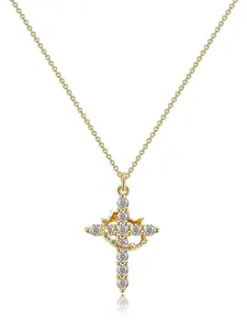 Cross Pendant Necklace for Women & Girls, Dainty Cross Necklace, Fashion Jewelry for Party, Daily Clothing Decor, Trendy All-match & Exquisite Jewelry for Birthday Gift