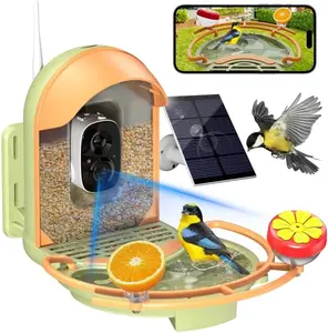 Smart Bird Feeder with Camera Solar Powered 2K HD Video AI Identification Instant Alerts IP65 Bird Bath & Feeder Gift for BirdLover