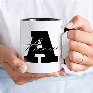 2026  Custom 26-Letter Name Mug - Personalized Ceramic Coffee Cup with "Anna" Design, Ideal for Christmas, Mother's Day, and Holiday Gifts, Reusable, Hand Wash Only, Holiday Gift Idea| Personalized Mug| Durable Ceramic, Coffee Mug