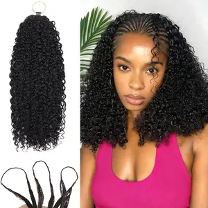 Bling Hair Kinky Curly Crochet Human Hair for Miracle Knots Boho Braids Kinky Curly Knotless Pre-Separated 50g / Bundle - Time-Saving,  4 to 5 Bundles Recommended for a Full Head