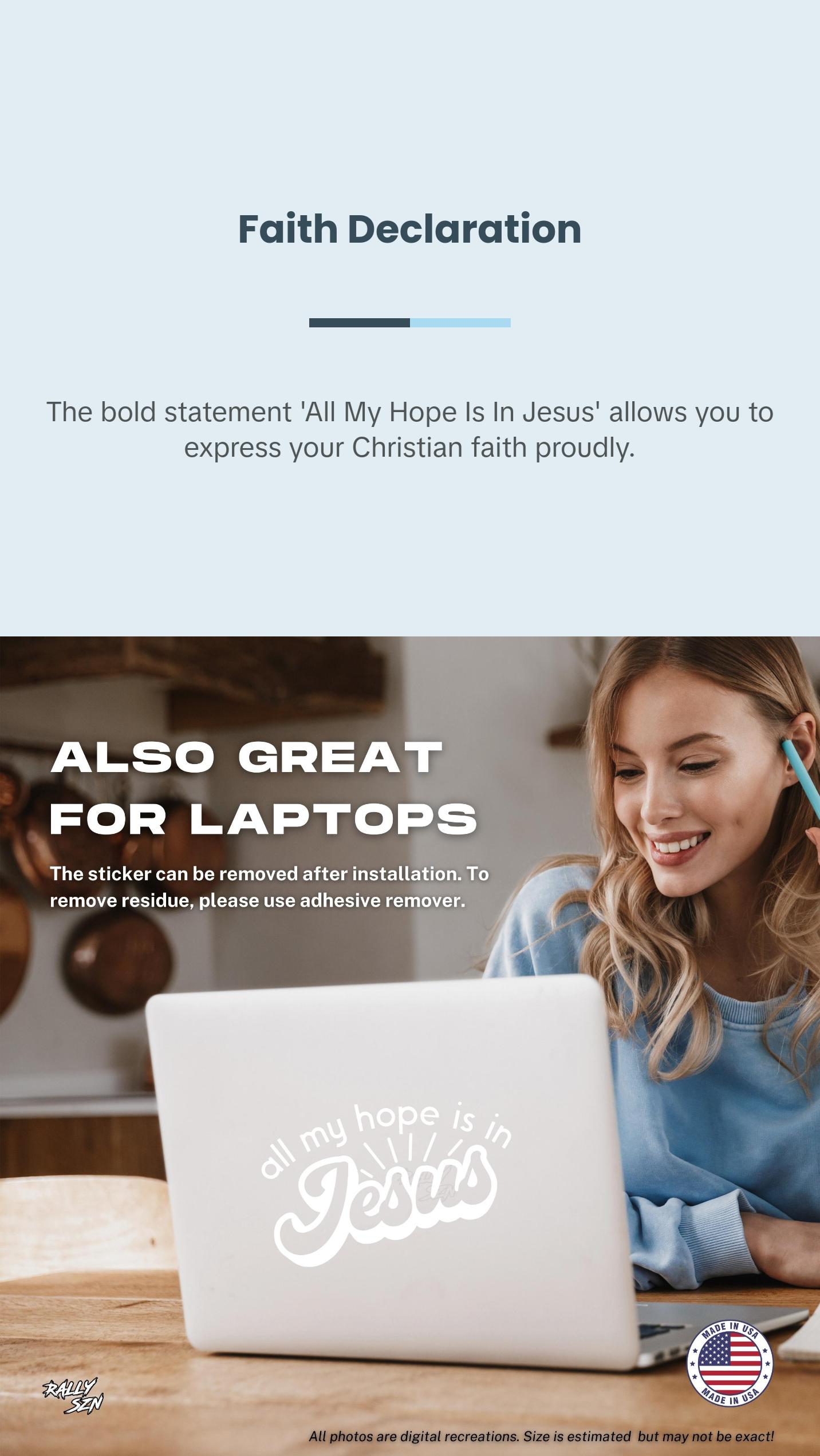 All My Hope Is In Jesus – Christian Car Decal Sticker