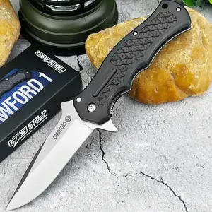 High-Quality CRAWFORD 1 Folding Knife with 440C Blade and Nylon Handle (EDC), Camping and Jungle Knife Compact and Portable Outdoor Survival Knife