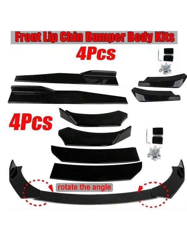 Car Front Lip & Chin Bumper Modification Kit – Designed For Fashion Owners, High-Quality Black PP, Easy Install, Compatible With Most Models!