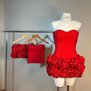 Crimson  Rose Dress