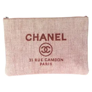 Pre-owned CHANEL Canvas Tote Bags Deauville Clutch Bag