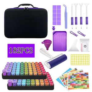 Diamond Painting Storage Box, Includes Tools, Transparent Bead Bottle, Nail Art Makeup Craft Organizer, DIY Supplies