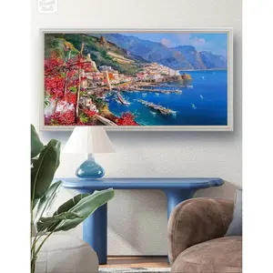 Amalfi Wall Decor Print "Amalfi with vineyard" High Resolution Print | southern Italy seaside coast