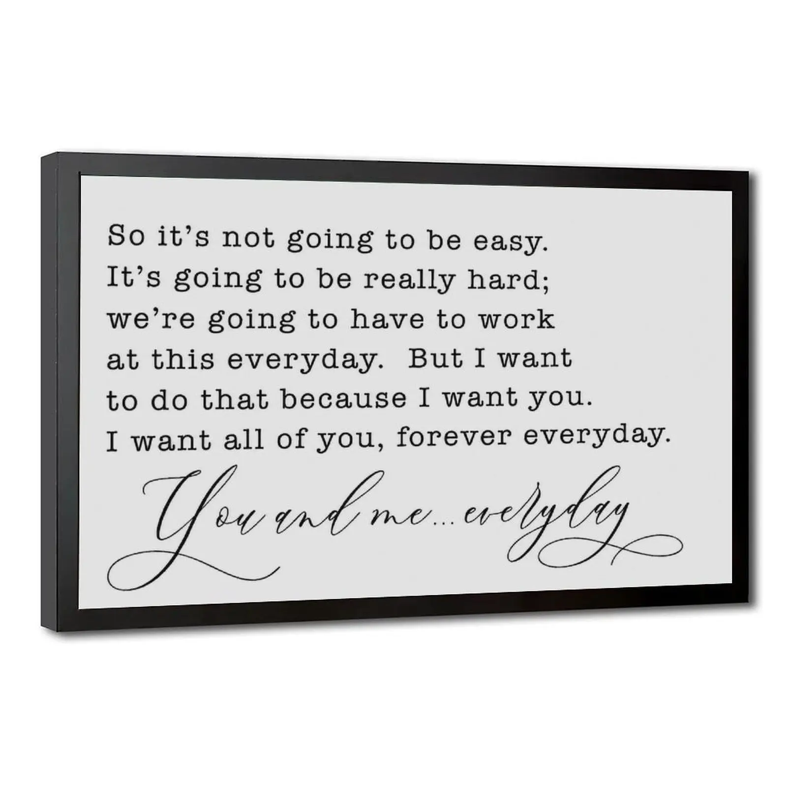 So It's Not Going To Be Easy Poster. Bedroom Wall Art Print, Minimalist Art,Bedroom Wall Art,Family Room, Gift For Her