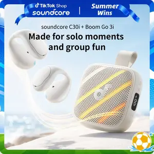 soundcore C30i & Boom Go 3i by Anker, White Audio Set, Open-Ear Clip-On Earbuds and Portable Waterproof Speaker #DealsForYouDays, #summerwins