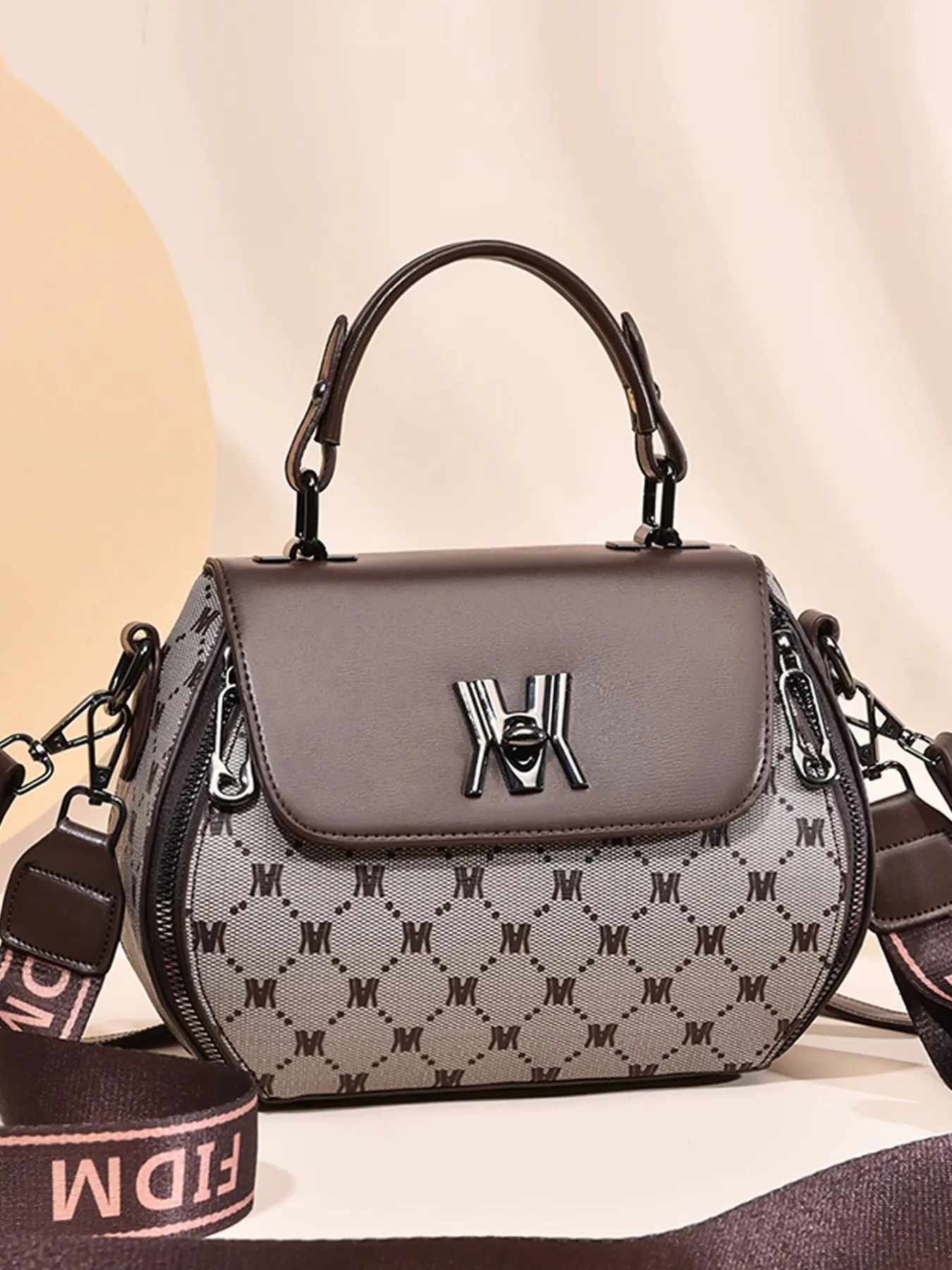 Women's Elegant Geometric Pattern Handbag, 2025 New Trendy Colorblock Crossbody Bag & Handbag, Fashionable Handbag for Back To School Unique Everyday, Ladies Purse, Fashionable Patterned Bag, Stylish Versatile Bag, Fashionable Bags, Crossbody Purses