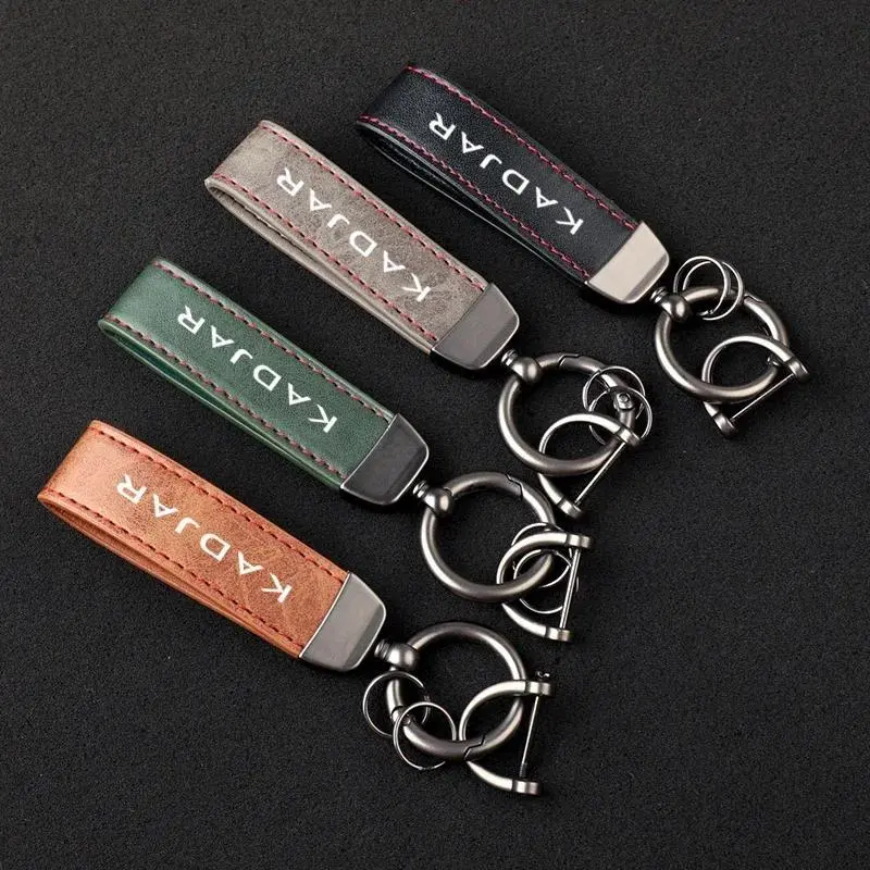 Luxury Leather Lanyard Keychain Car Key Ring Jewelry for Kadjar with logo Car Accessories