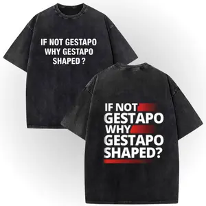 100% Cotton Double-Sided IF NOT GESTAPO　WHY GESTAPO　SHAPED　ＴShort Sleeve, Big Fan Of Human Rights! No One Is Illegal On Stolen Land! # AbolishIce # IceOut # HumanRights # 100CottonTee # DoubleSidedTee # NoOneIsIllegal # TikTokMadeMeBuyIt # TikTokShop