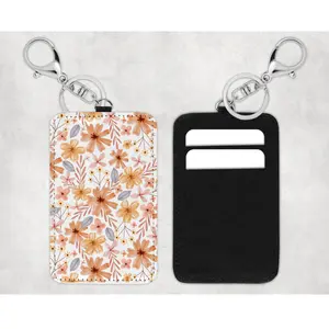 Floral Meadow Card Holder Keychain