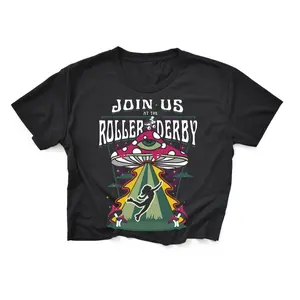 Join Us at the Roller Derby Black Crop Top