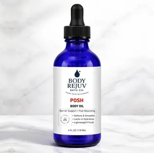 Body Rejuv Bath Co. Posh Perfume Body Oil Unisex 4 oz. - Captivating Saffron & Jasmine Fragrance for All Skin Types