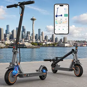 500W Powerful Electric Scooter for Adults, 22 Mile Range Fast Charge 5H, Dual Shock Absorption & EABS+Drum Dual Brake, Smart LCD Dashboard Auto Front & Rear Light, Foldable Lightweight E-Scooter for City Commuting
