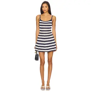SER.O.YA Sienna Mini Dress in Navy & Eggshell