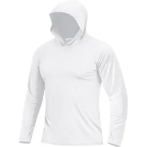 Men's UPF 50+ Sun Protection Lightweight Hoodie Shirts Long Sleeve Fishing Shirt SPF UV Hiking Swim