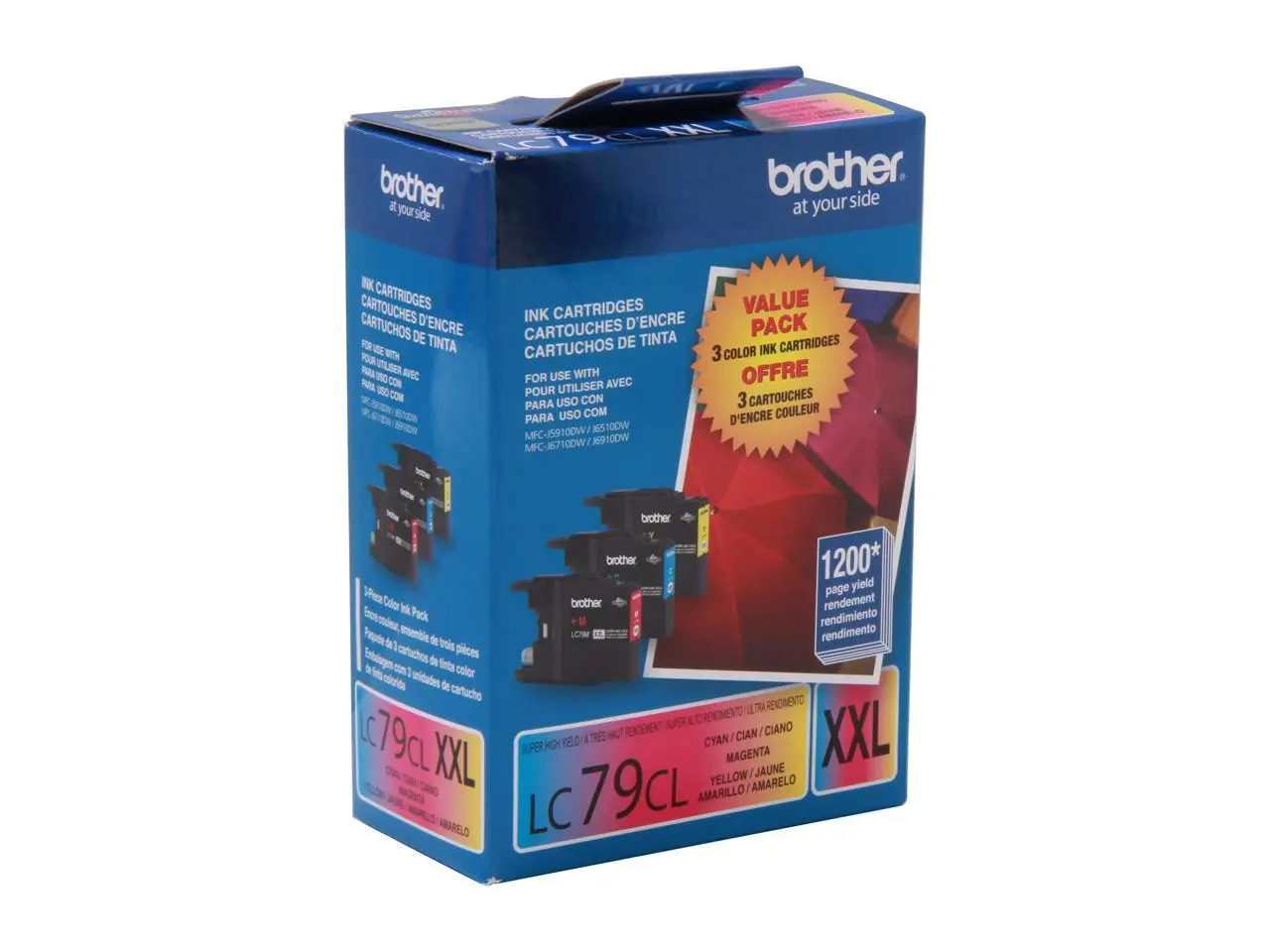 Brother LC793PKS Super High Yield Innobella Ink Cartridge - Combo Pack - Cyan/Magenta/Yellow