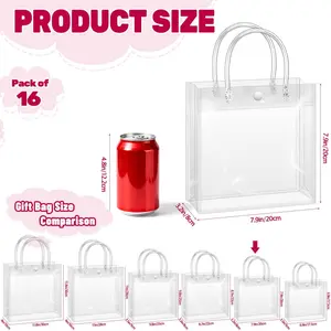 Clear Gift Bags with Reusable Plastic Party Favor Bags Tote Bag for Tools Kits