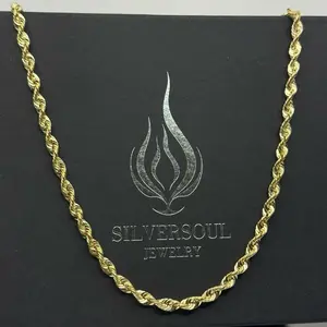 14K Gold 4mm rope chain hollow