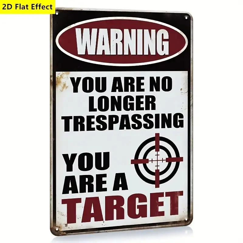 Funny You Are A Target No Trespassing Metal Sign, Sarcastic Warning Notice for Driveway Fence, Retro Crosshair Target Wall Art for Front Porch Gate Yard, Unique Fathers Day Gift