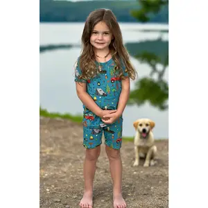 Camp Popoki Bamboo Two Piece Shorts Pajama Set
