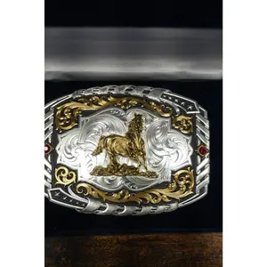 MONTANA SILVERSMITH CANTLE ROLL GALLOPING HORSE BUCKLE