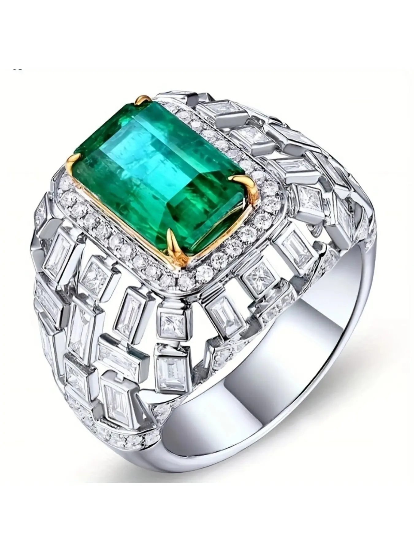 Men's Luxury Elegant Hollow Design Zinc Alloy Material Zircon Square Shaped Ring, Fashionable Wedding Classic Engagement Party Jewelry Gift, 1pcs Stylish Men's Accessory, All Seasons Usability, Jewelry Rings