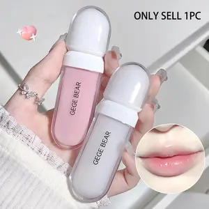 Gege Bear Clear Hydrating Moisturizing Lip Oil, Hydrating Lip Treatment, Transparent Colorless Lip Gloss, Ideal for Layering, Perfect for Students, Reduces Lip Lines