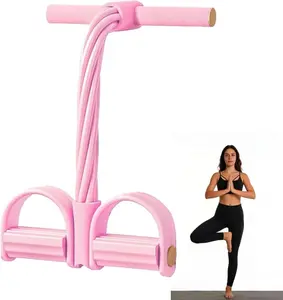 Home Gym Arm & Waist Training Pedal Band – Eco-Friendly Natural Latex Yoga Stretching Band with Adjustable Resistance