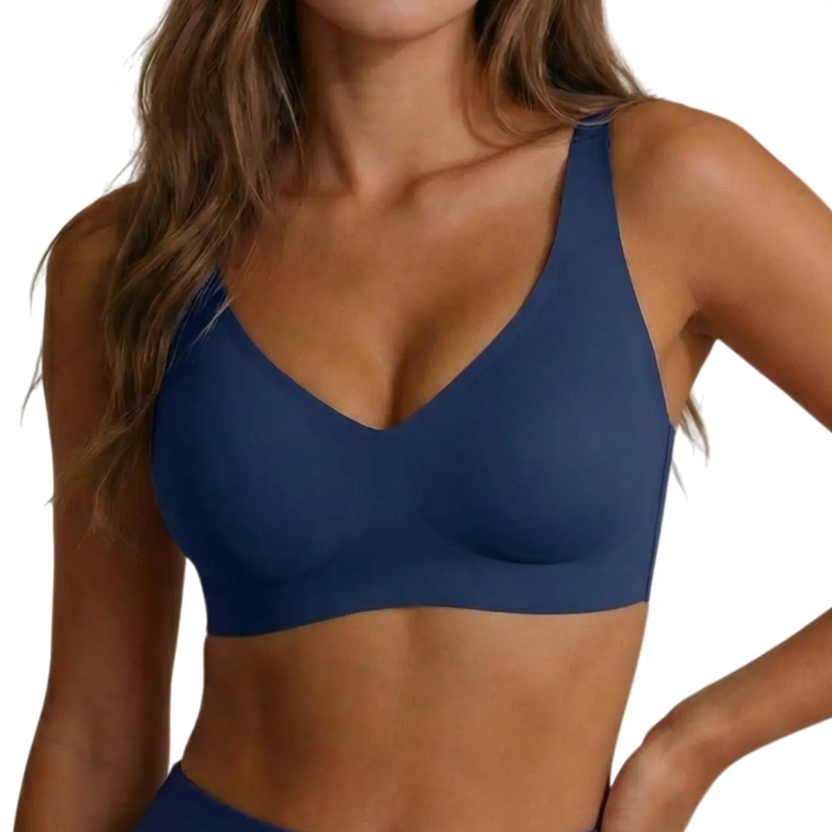 Jelly Wireless Womens Comfortable Wireless Bras Bralettes Seamless Tshirts Bras Deep V Everyday Bras jelly bras Slight-Push Up  Womenswear Fit Breathable summerwins