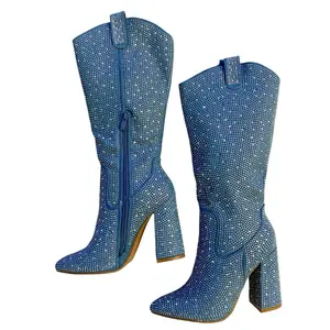 Ariel Boots - Blue Decorated Boots with Unique Design & Feature for Summer Wear - Fashion Women's Footwear Walking Shoes