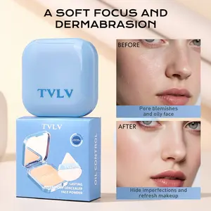 Long-Lasting Waterproof Concealer Powder Compact, Oil Control Powder, 6 Shades, Lightweight Natural Finish, Ideal for Outdoor Travel Swimming, All Skin Types, Beauty Products