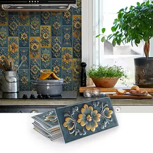 Foam Wall Tile Stickers (16/32/64 Sheets), Self Adhesive Tiles, Removable Pet Tiles for Bathroom Waterproof Decor, Home Decoration Wallpaper, 4x8 Inches