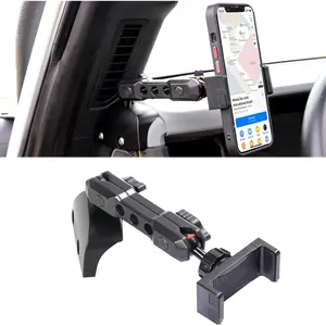 Phone Mount Holder Driver Side Compatible with 2021 2022 2023 2024 2025 New Ford Bronco 2/4 Door Interior Accessories Dashboard Cell Phone Stand 360° Adjustable Aluminum Smartphone Bracket