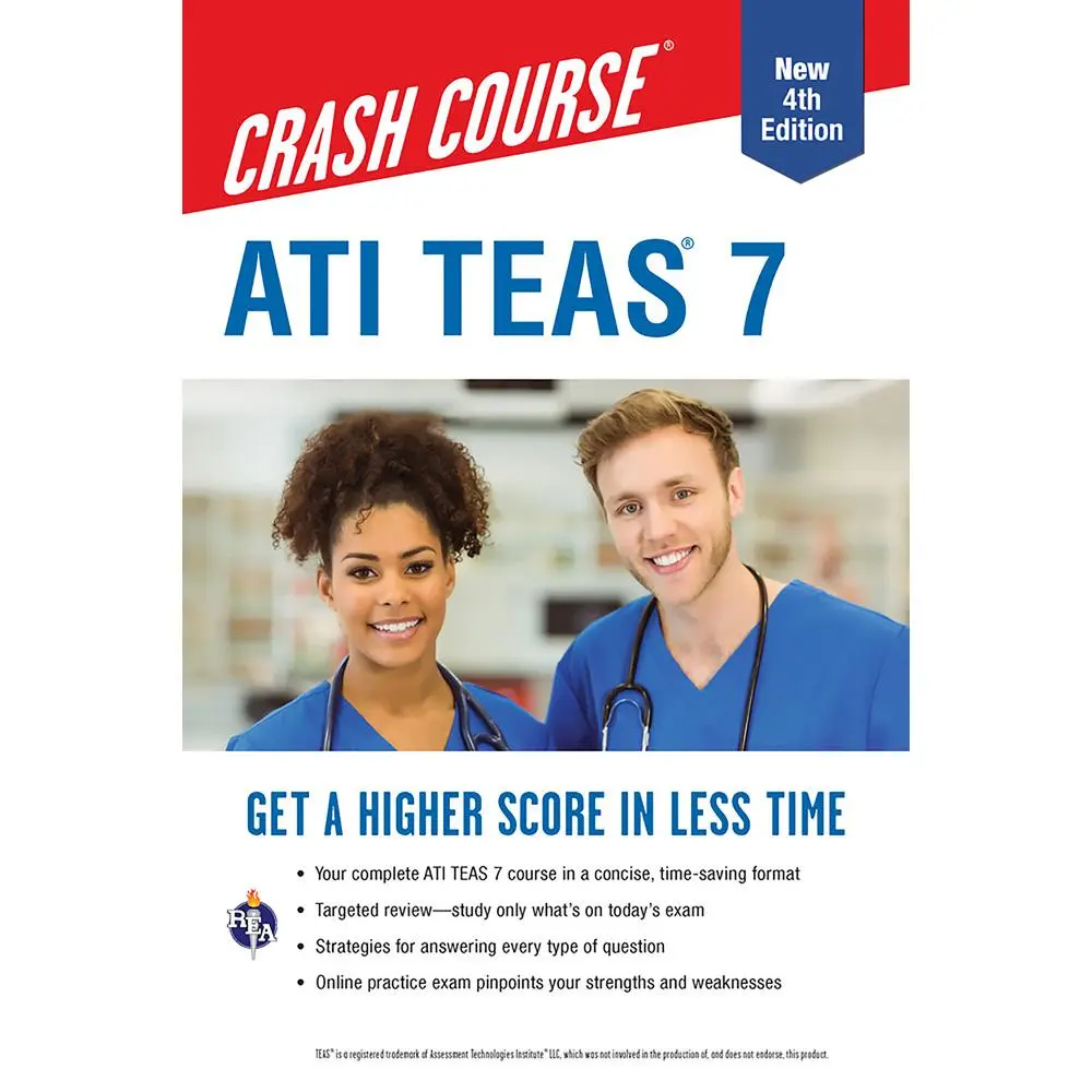 USED Book - Ati Teas 7 Crash Course with Online Practice Test, 4th Edition: Get a Higher Score in Less Time by Allen, John (Paperback) - english