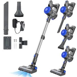 CareVac+ P017 Cordless Vacuum Cleaner, 12kPa Dual-Suction 35Min Runtime, 1.16kg Lightweight Stick Vacuum with Wall Mount, 3-in-1 Brushes for Pet Hair/Carpet/Hard Floors