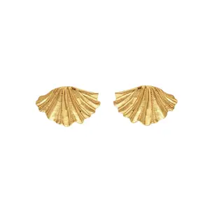 Third Tone Gold Shell Earrings
