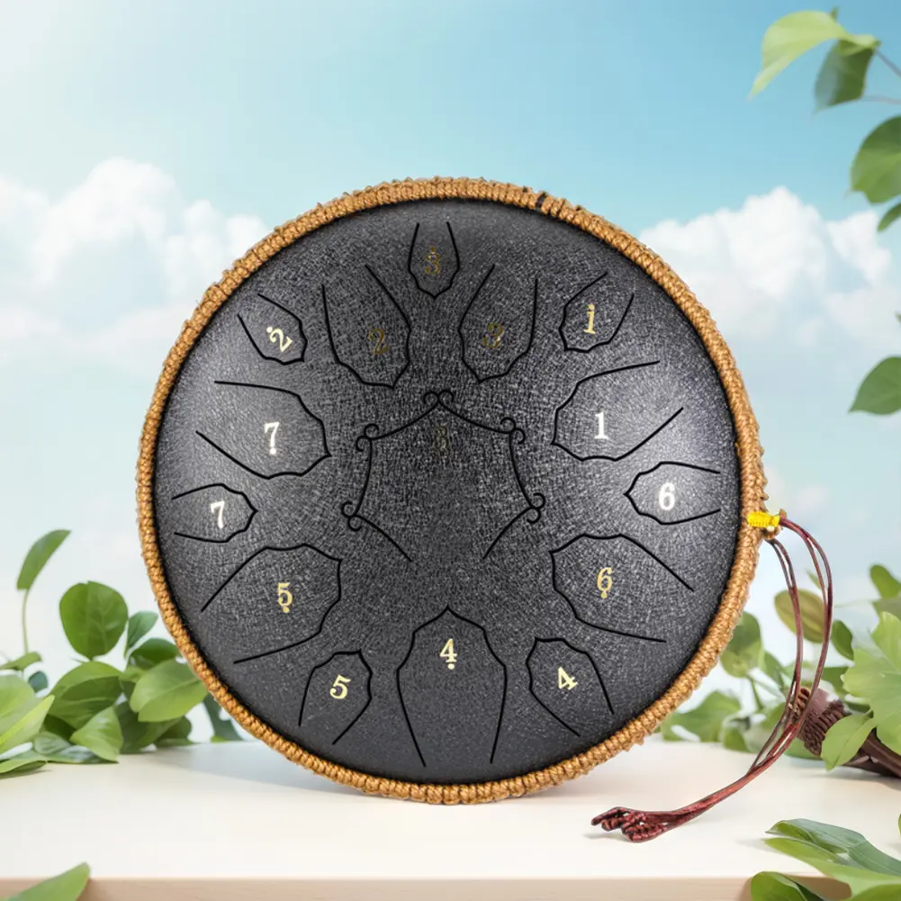 12 Inch Percussion Musical Instrument with Handbag Drumsticks 15 Notes D Major Large Ethereal Drum Yoga Sound Healing Child Beginner Hand Drum