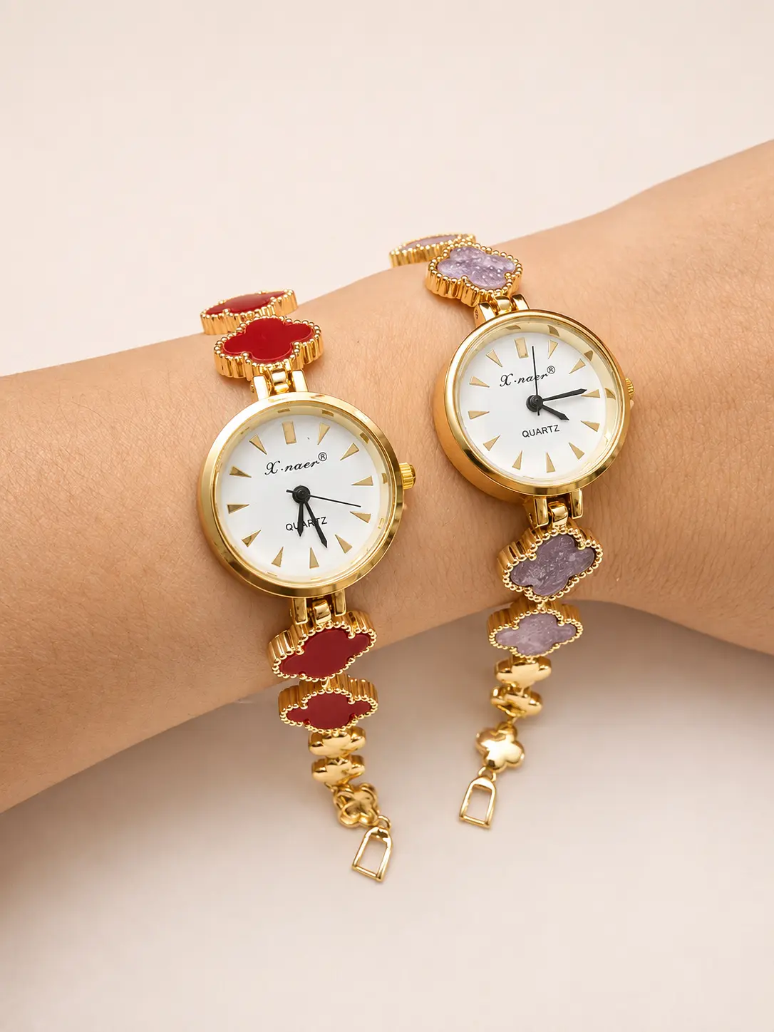 Timeless Clover Luxe Watch (Stainless Steel Watch) | GoldPlated Band