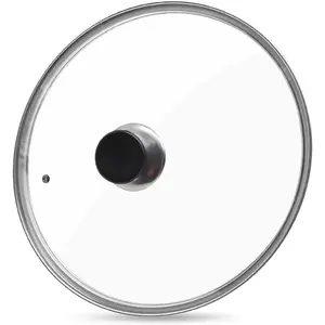 12 Inch Pan Lid, Tempered Glass Lid, Cast Iron Skillet, Pot,Replacement Pan Cover, Clear Frying Pan Lid Fits Pots, Pans and Skillets, Dishwasher Safe