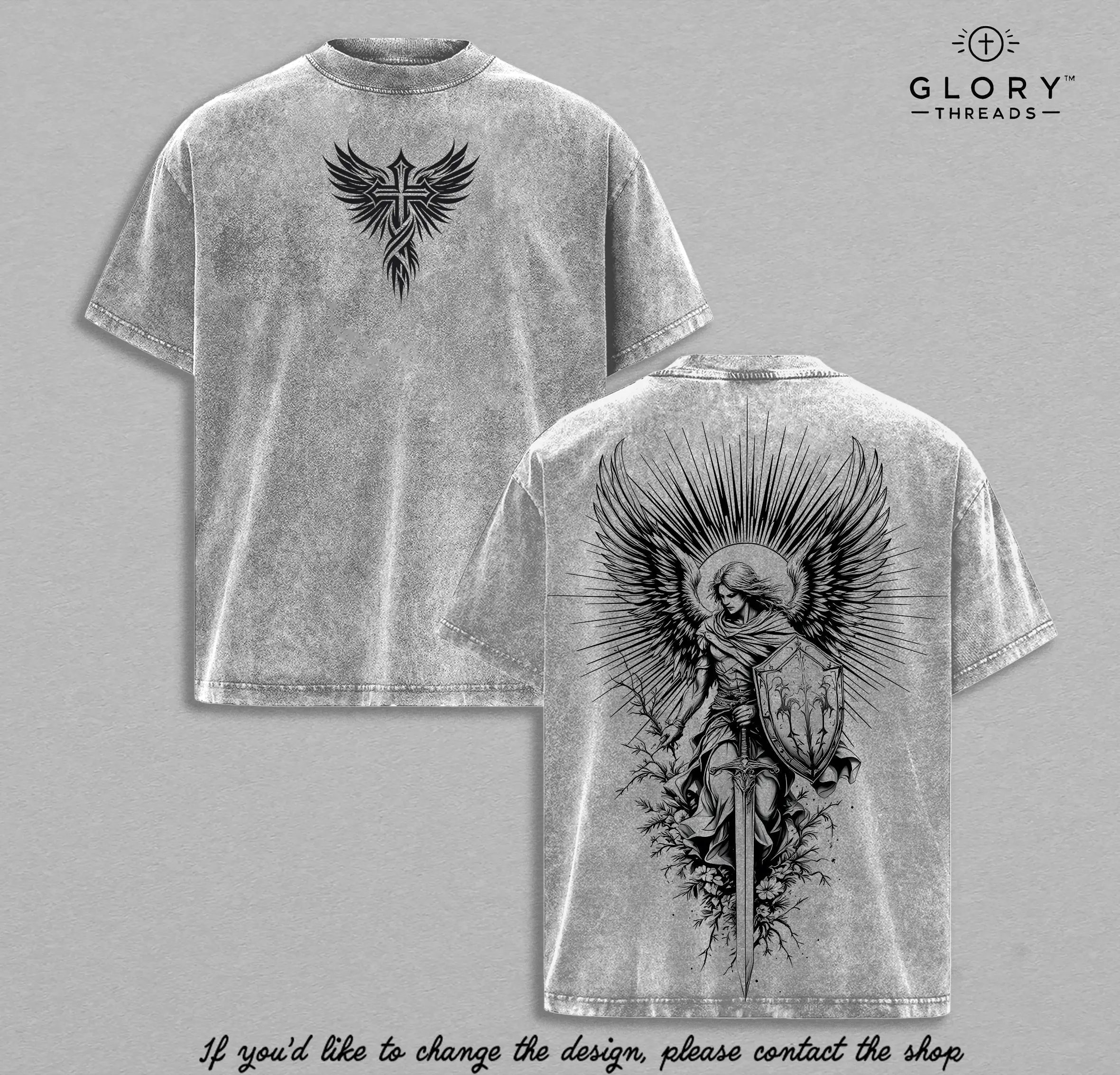 Saint Michael The Archangel T-Shirt / Hoodie Washed Christian 