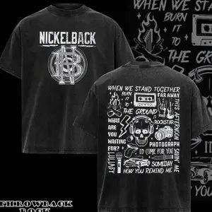 Vintage Retro Nickelback Logo Circle TS T-Shirt 2 sided  , Nickelback Shirt , Rock Band Shirt, Retro Music Tee, Rock Music Lover Shirt, Vintage Band Shirts Casual Comfort Cotton Fabric Fit Top , Top Men's and Women's Clothing . X