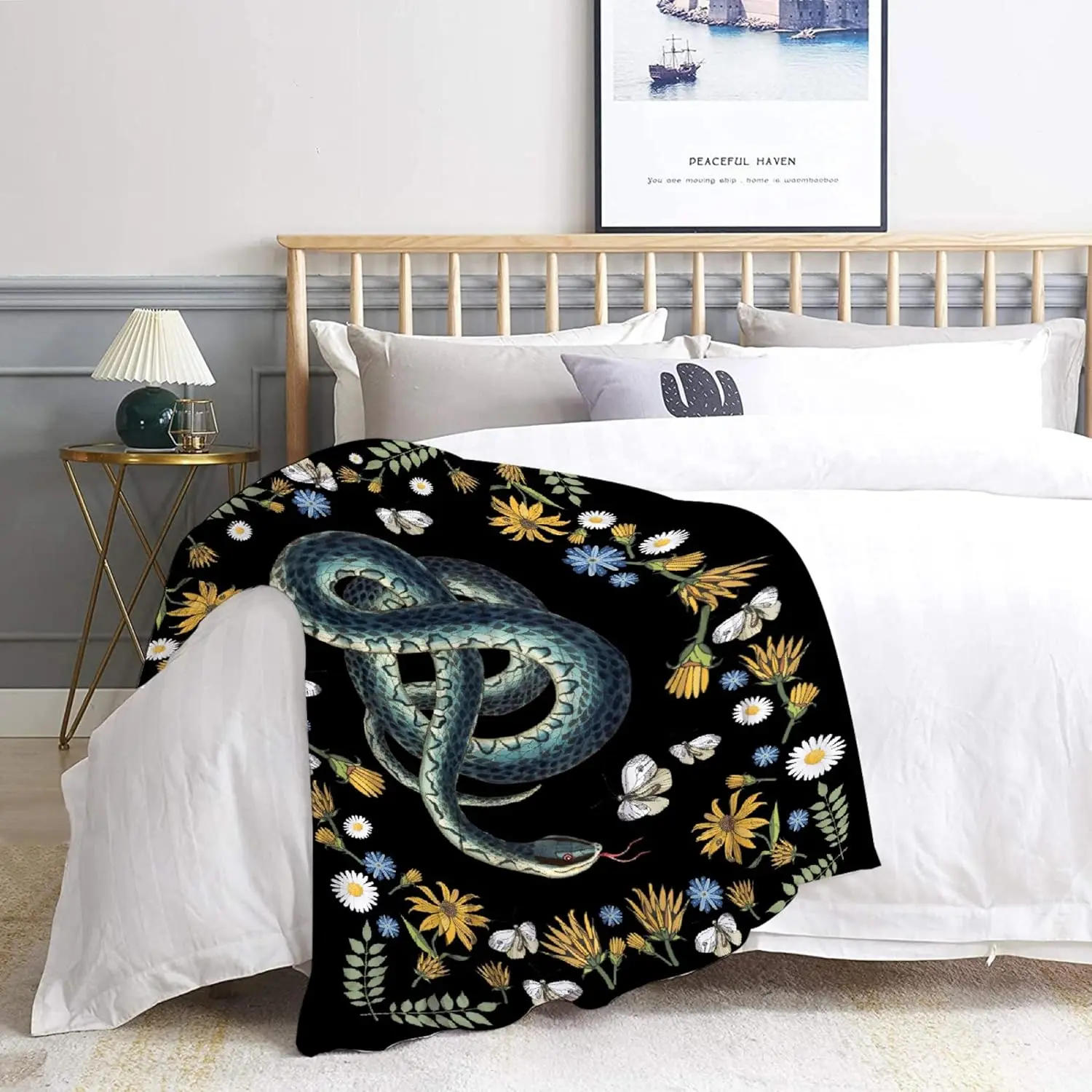 Snakes Blanket,Snakes Blankets Gift Soft Cozy Plush  ding Blanket,Fuzzy Flannel Fleece Blanket for Couch Sofa Camping,40"x50"-Throw Size