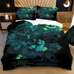 Pan's Labyrinth Pattern Decorative Duvet Cover Set, Soft And Durable Bedding Set, Contains 1 Duvet Cover And 1 Or 2 Pillowcases, Suitable For Children And Adults Daily Holiday Birthday Gifts Bedroom Decorations