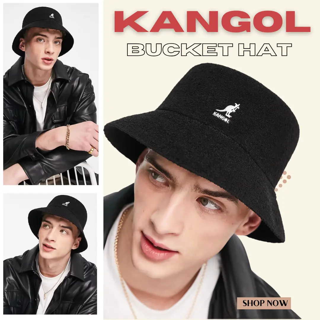KANGOL Bucket Hat Unisex Cotton Sun Hat Casual Outdoor Fishing Beach Cap Lightweight Packable